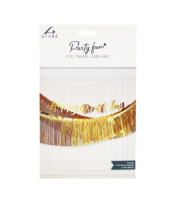 Gold Happy Birthday Foil Tassels Banner