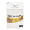 Gold and Silver Foil Tassels Banner with Black LET'S CELEBRATE Banner