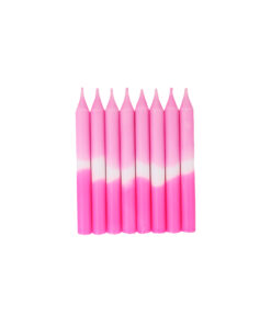 Neon Gradient Pink Birthday Candles 8pc