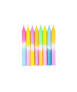 Neon Gradient Rainbow Birthday Candles 8pc