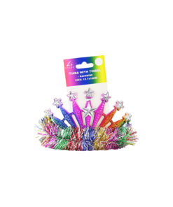 Rainbow Tiara With Tinsel 12.7x10cm