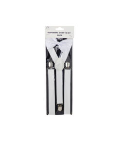 Alternative view of White Suspensder and Bow Tie