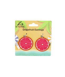Red Grapefruit Earrings 5.5cm
