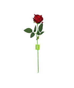 Dark Red Artificial Velvet Rose 1 Head 51cm