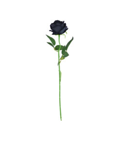 Black Artificial Velvet Rose 1 Head 51cm
