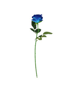 Blue Artificial Velvet Rose 1 Head 51cm
