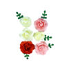 Orange+Peach Artificial Craft Rose Flowers 6pc 4.5cm