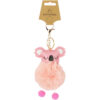 Pink Koala PomPom Keyring