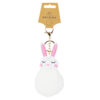 White Bunny PomPom Keyring