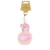 Pink Swan PomPom Keyring