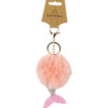 Pink Mermaid PomPom Keyring