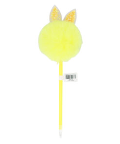 Yellow PVC Bunny PomPom BallPoint Pen