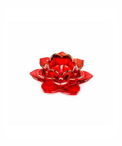 Red Lotus Glasses Candle Holder Height 53mm