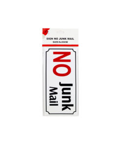 No Junk Mail Sign 9x20cm