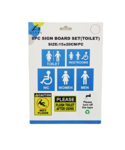 Sign Board Set (Toilet) 8pc 15x20cm