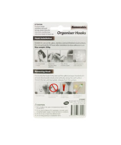 Clear Mini Decorating Removable Organiser Hook 20pk