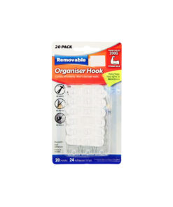 Clear Mini Decorating Removable Organiser Hook 20pk