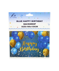 Blue Happy Birthday Backdrop 100x50cm