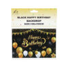 Black Happy Birthday Backdrop 100x50cm