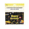 Construction Happy Birthday Backdrop 100x50cm