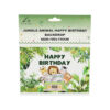 Green Jungle Animal Happy Birthday Backdrop 100x50cm