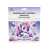 Unicorn Happy Birthday Backdrop 100x50cm