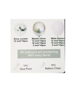 Silver Combination Party Balloon Garland Kit 102pc