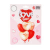 Pink & Red Hearts Love Foil Balloon 6pc