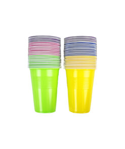 Multi-Colour PP Cups 16oz 50pc