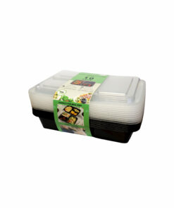 Alternative view of 3-Comp Square Take Away Containers 10pk 900ml