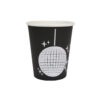 Black Paper Cups With Disco Print 9oz 20pc