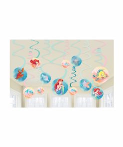 The Little Mermaid Spiral Swirls Hanging Decorations 12pc