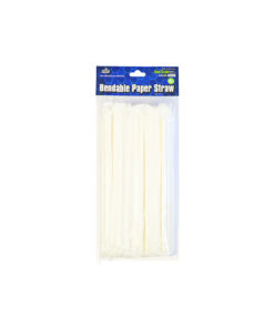 Alternative view of White Bent Paper Straws 50pk
