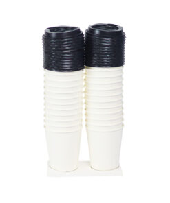 White Double Wall Coffee Cups with Lid 12oz 24pc