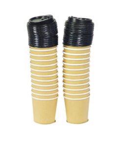 Kraft Double Wall Coffee Cups with Lid 12oz 24pc