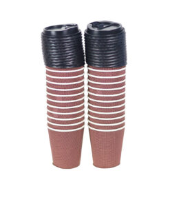 Ripple Double Wall Coffee Cups with Lid 12oz 24pc