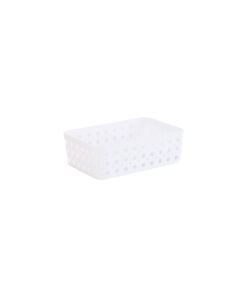 White Plastic Storage Basket Small 19x13x6 cm