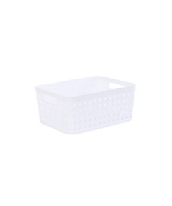 White Plastic Storage Basket 24x18x10cm
