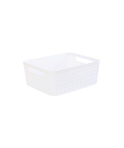 White Plastic Storage Basket 34x28x13cm