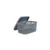 Grey Plastic Storage Basket with Lid 23x16x10 cm