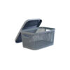 Grey Plastic Storage Basket with Lid 23x16x10 cm