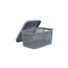 Grey Plastic Storage Basket with Lid 28x20x15 cm