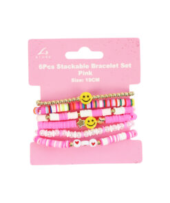 Pink Bracelet Set 6pc