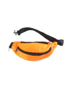 Neon Orange Sequin Waist Bag