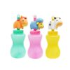 Drink Bottle with Animal Straw 400mL Asstorted