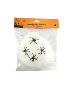 White Spiderweb Glow In The Dark 120g With 4 Spider