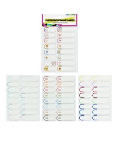 Waterproof Name Label Stickers 64pc Assorted