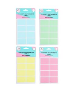 Rectangle Color Self Adhesive Labels 4.9x3.3cm 80pc Asstorted