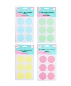 Circle Color Self Adhesive Labels 4.2x4.2cm 60pc Asstorted