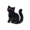 Hanging Tinsel Black Cat 33cm